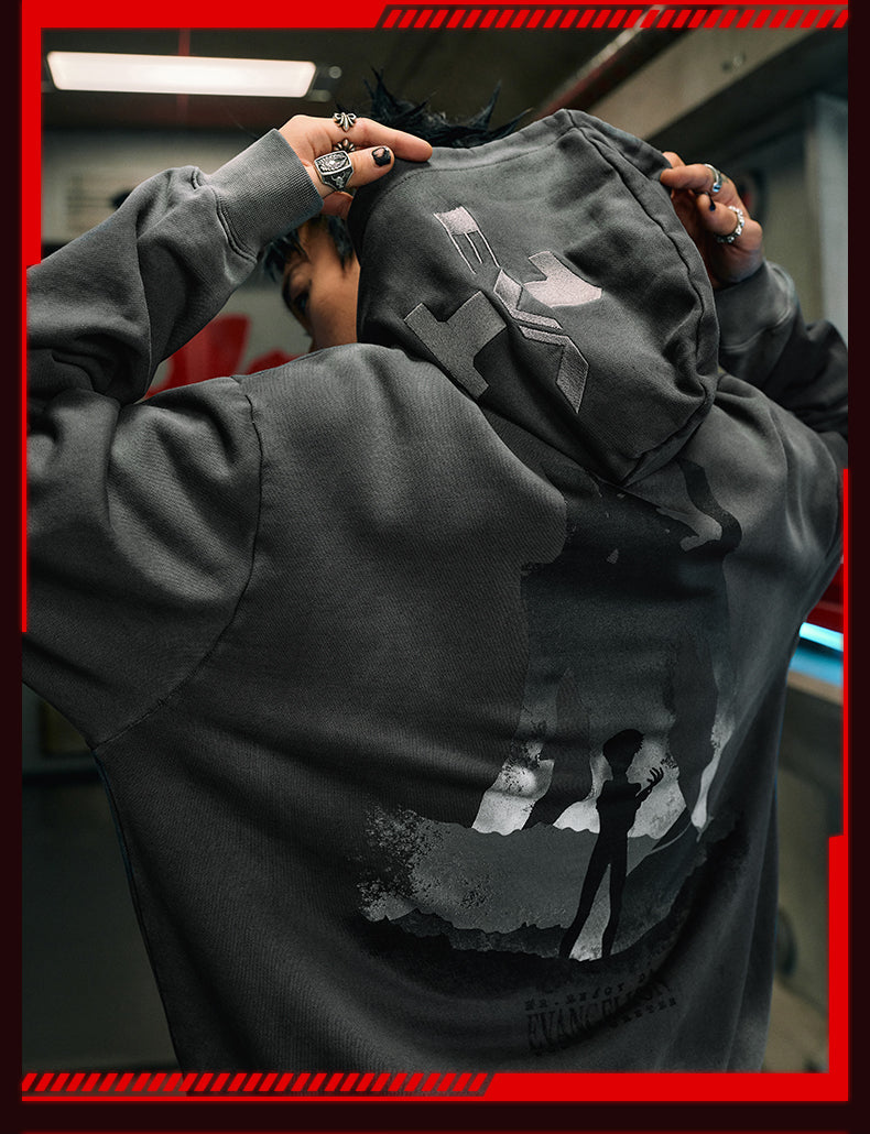 MEDM x EVA Evangelion Washed Zip-Up Hoodie
