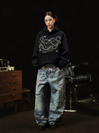 YADcrew x BIPOLAR Puzzle Pearl Embroidered Hoodie