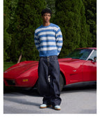 S45 Striped Pearl Brushed Knit Sweater