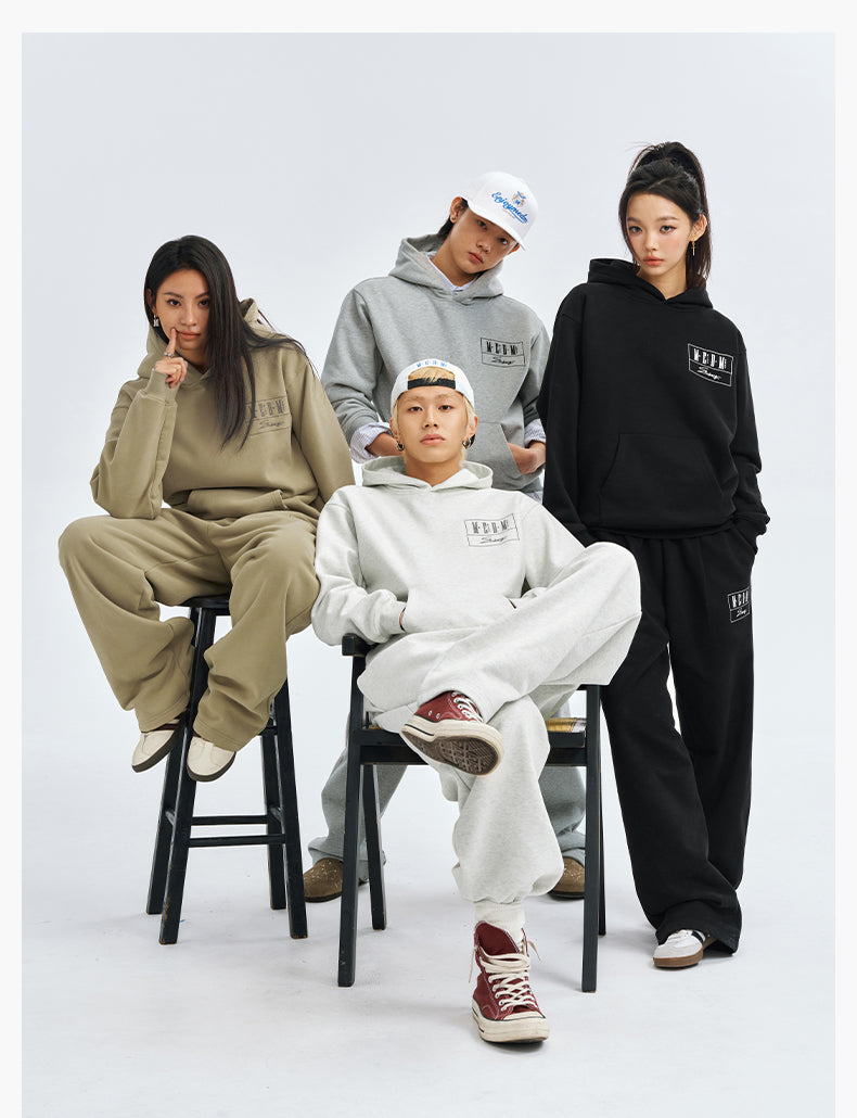MEDM Embroidered Lettered Logo Hoodie & Sweatpants