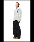 NOVACAM Question Mark Print Long Sleeve Tee