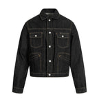 F3F Select Orange Stitching Black Denim Jacket