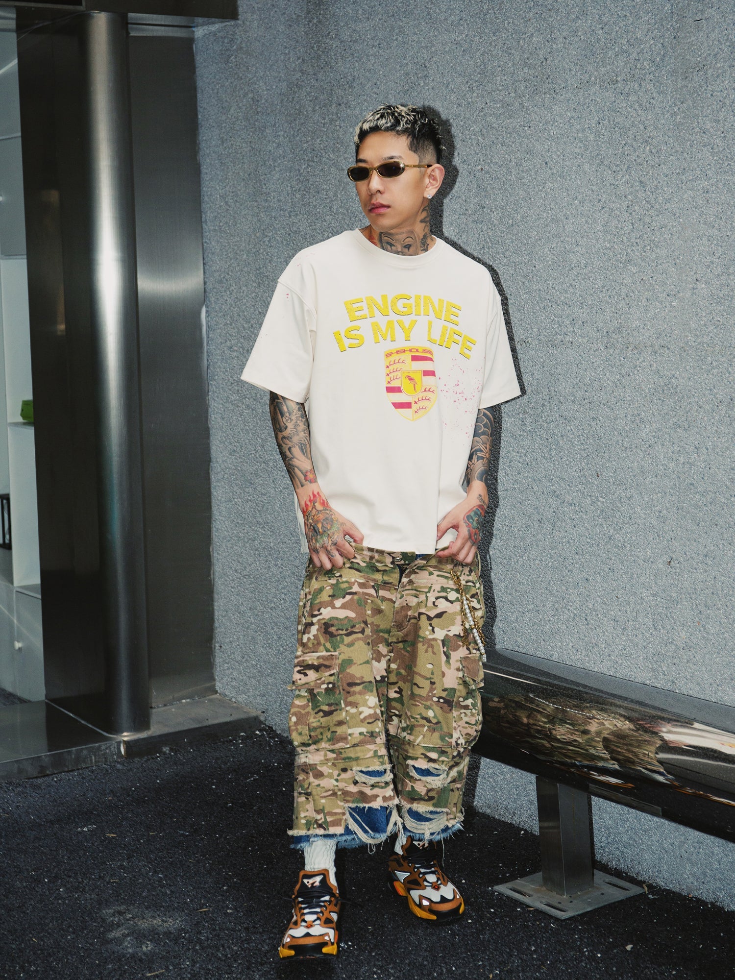 S45 Double Layer Destruction Camouflage Shorts