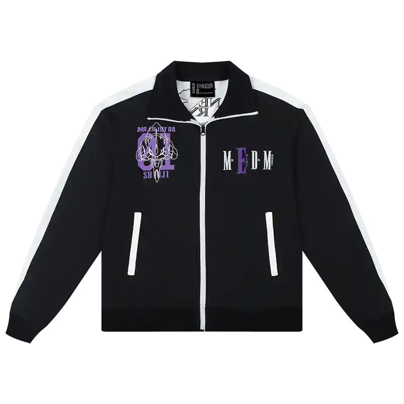 MEDM x EVA Line Art Body Contrast Color Track Jacket
