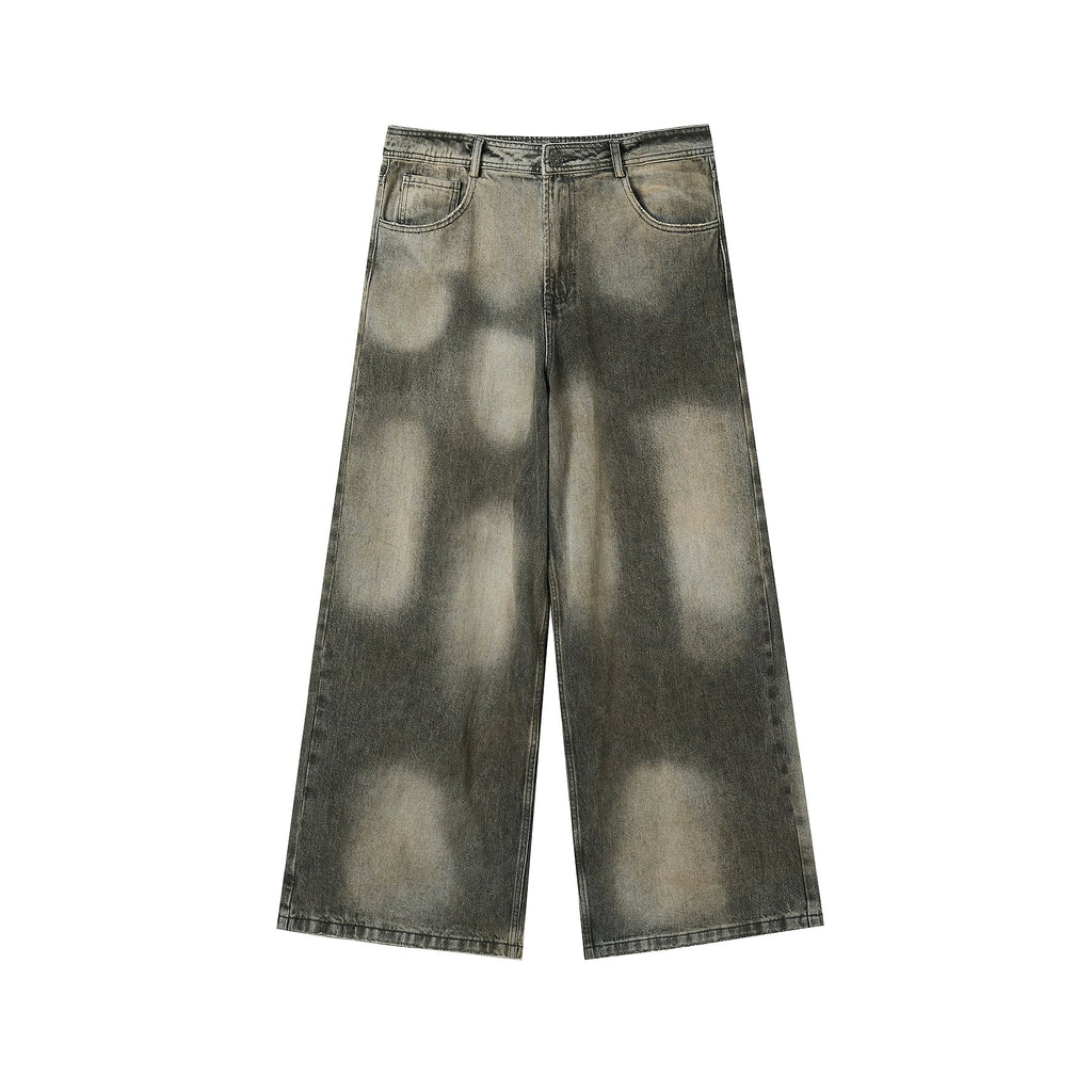 JHYQ Washed Dirty Dyed Gray Baggy Jeans