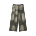 JHYQ Washed Dirty Dyed Gray Baggy Jeans