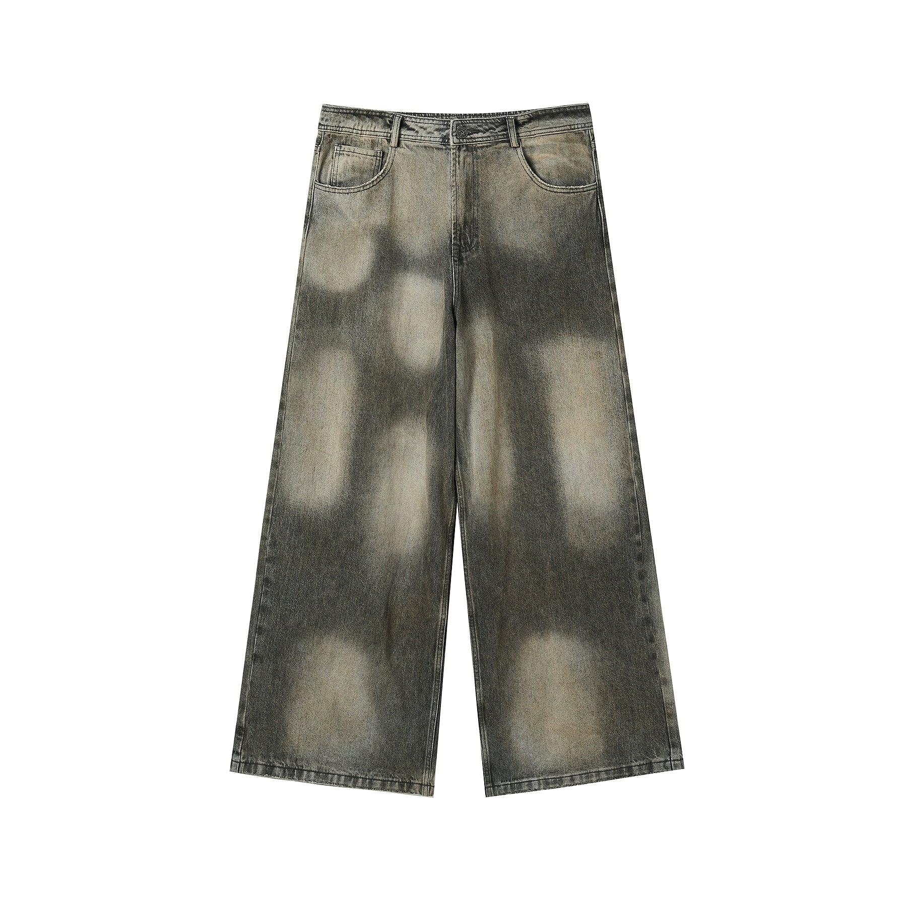 JHYQ Washed Dirty Dyed Gray Baggy Jeans