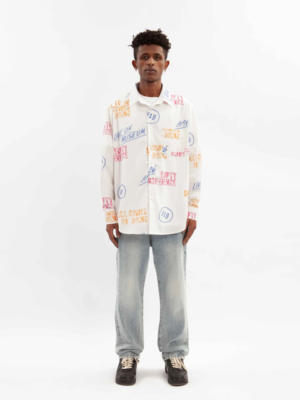 EMPTY REFERENCE Vintage Slogan Long Sleeve Shirt