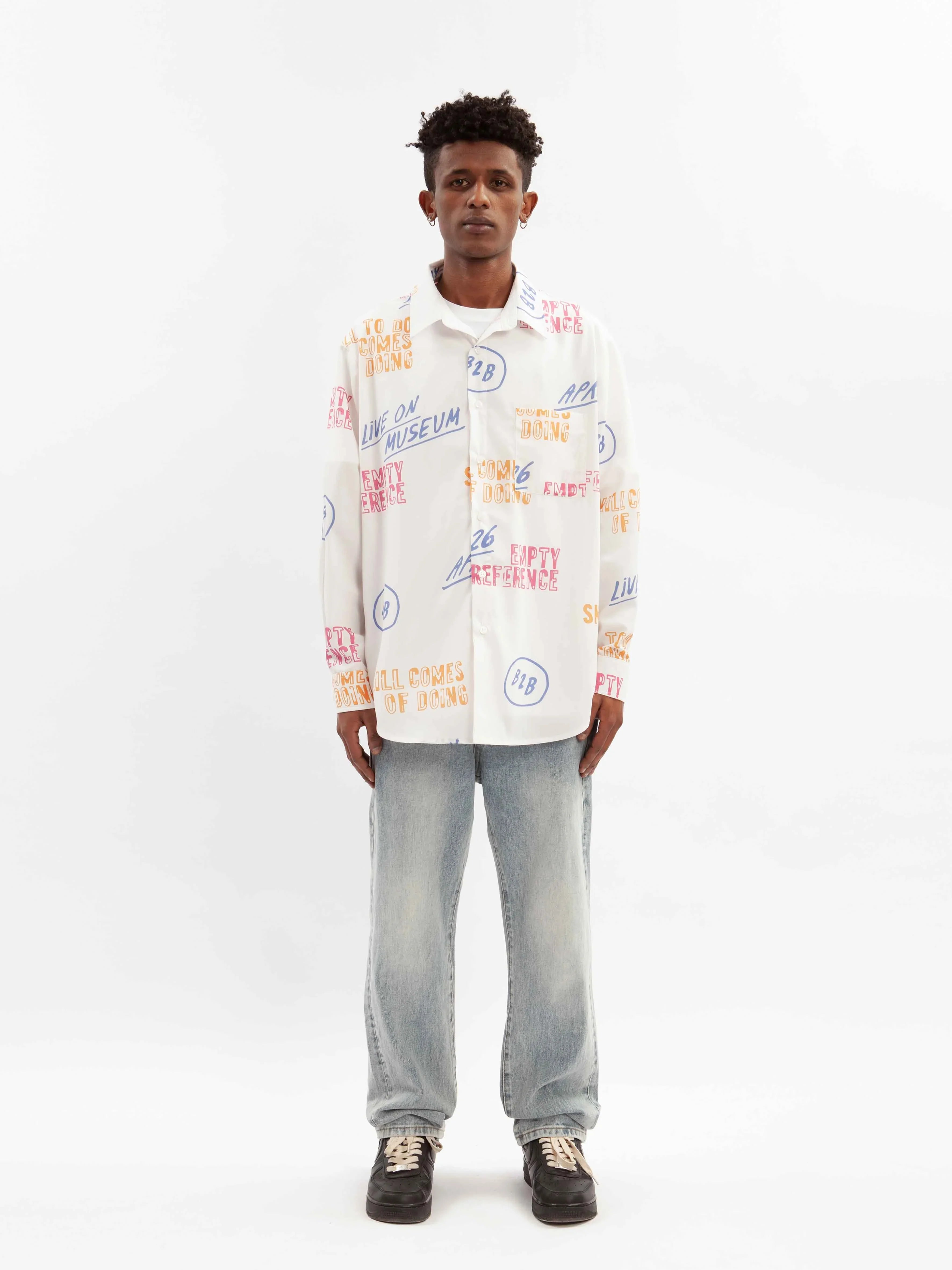 EMPTY REFERENCE Vintage Slogan Long Sleeve Shirt