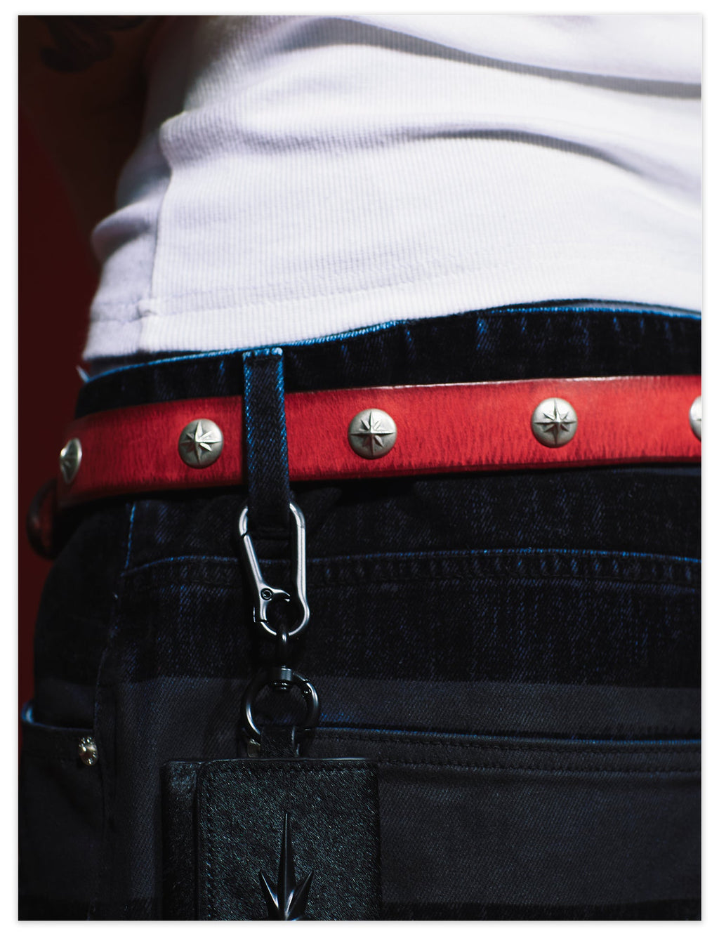 Remedy Washed Color Metal Studded Leather Belt