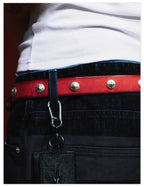 Remedy Washed Color Metal Studded Leather Belt