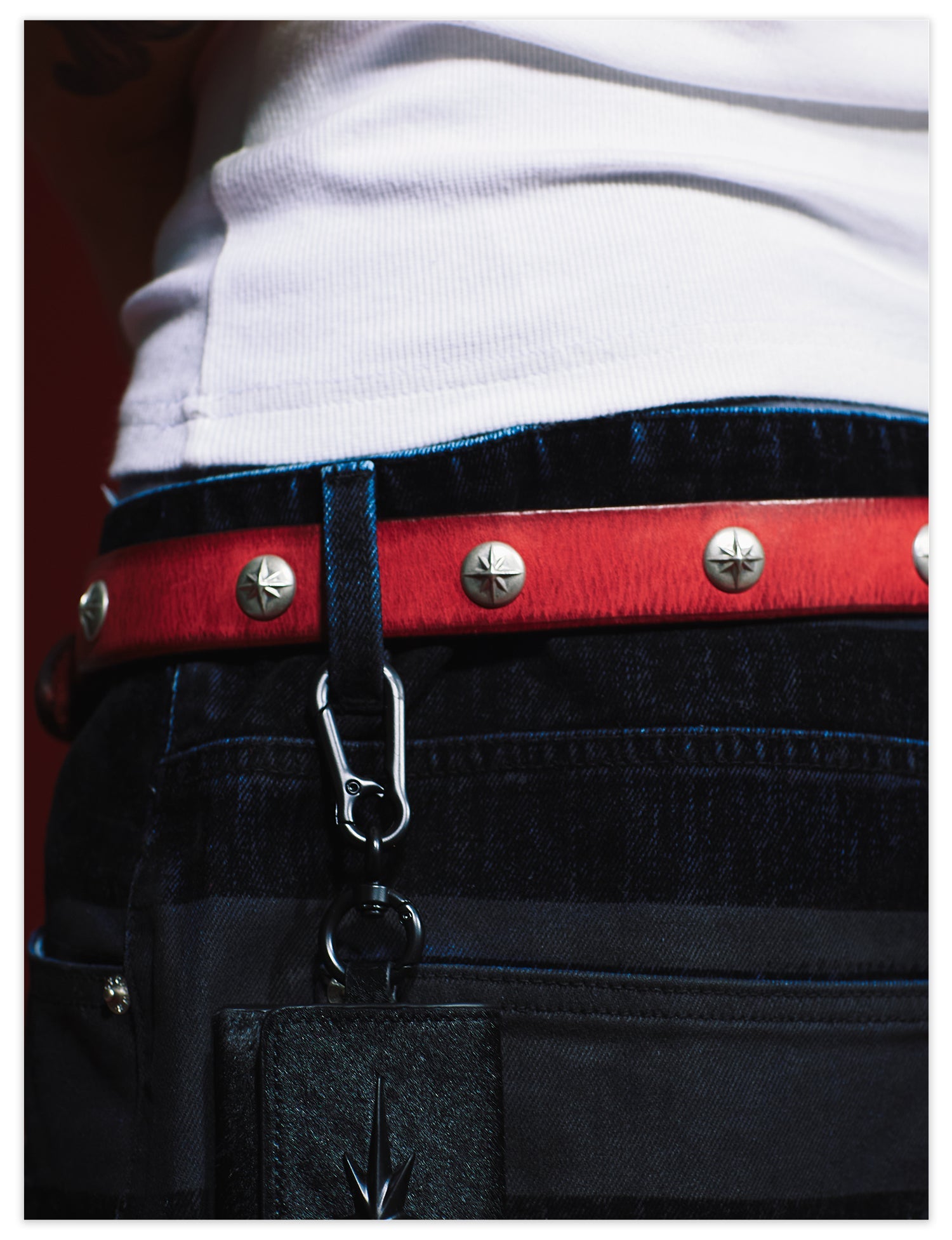 Remedy Washed Color Metal Studded Leather Belt