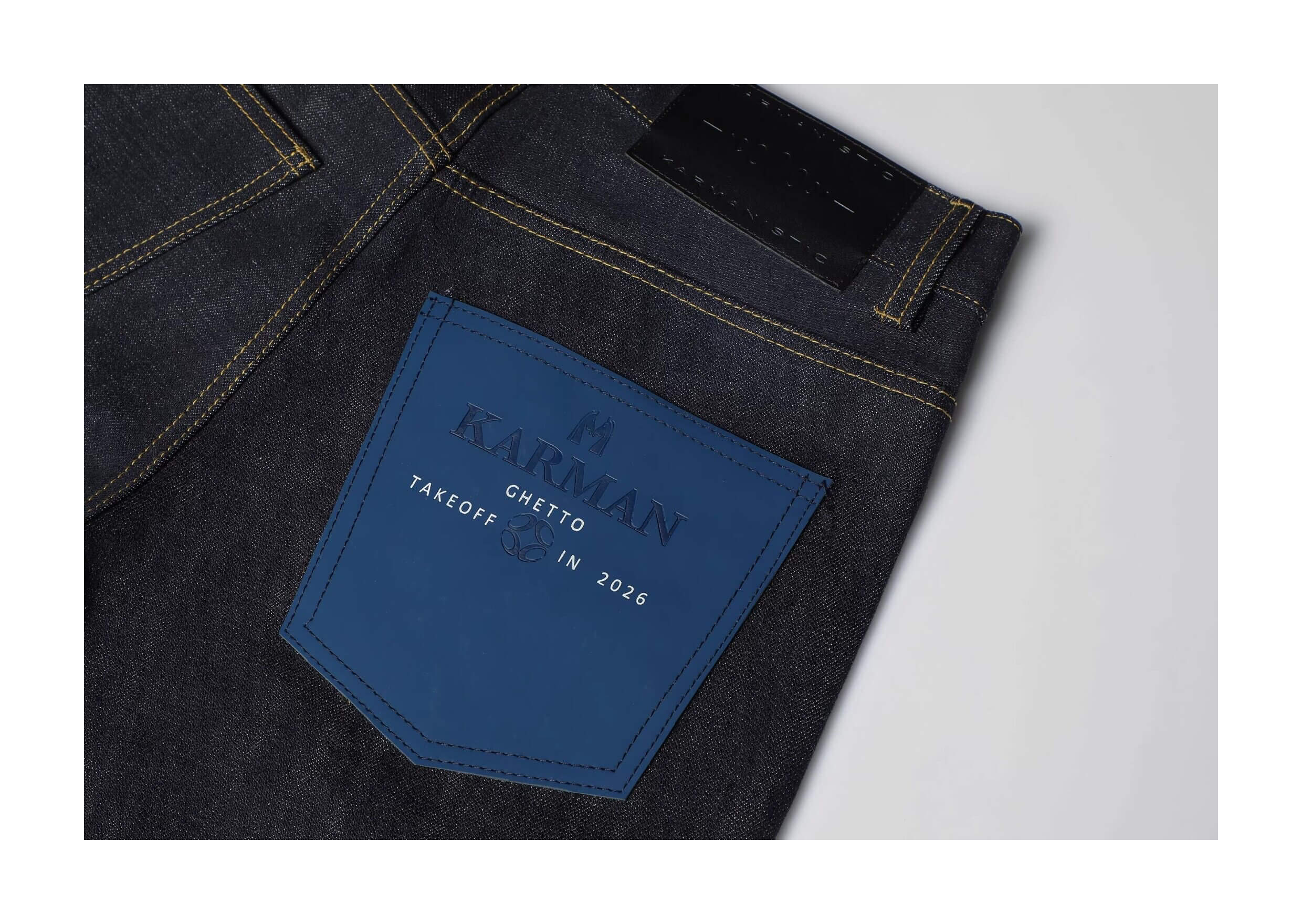 KARMANISTIC Contrast Back Pocket Original Baggy Jeans