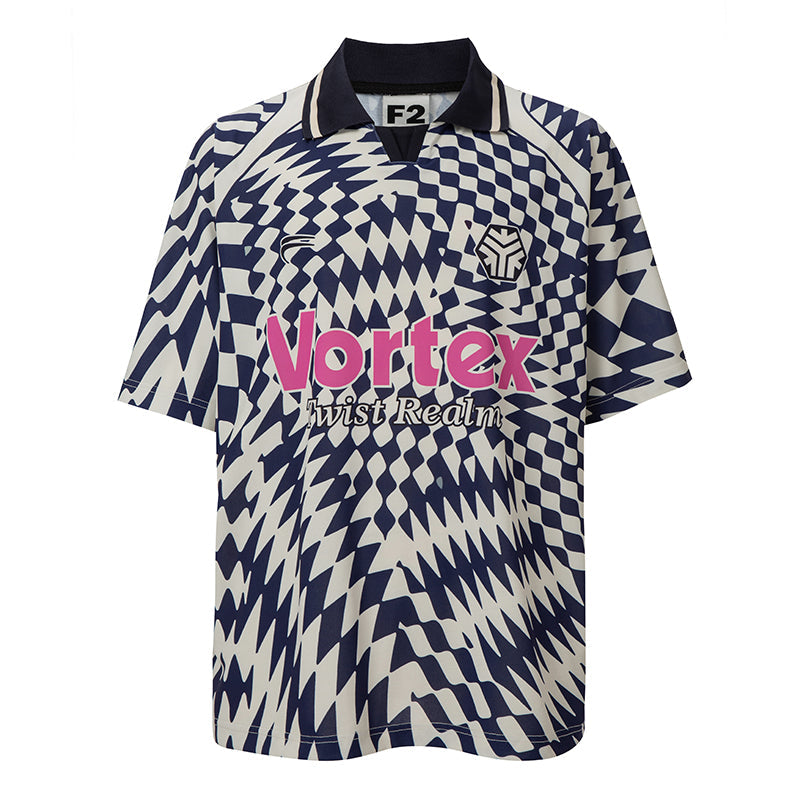 F2CE Vortex Plaid Soccer Polo Jersey Shirt