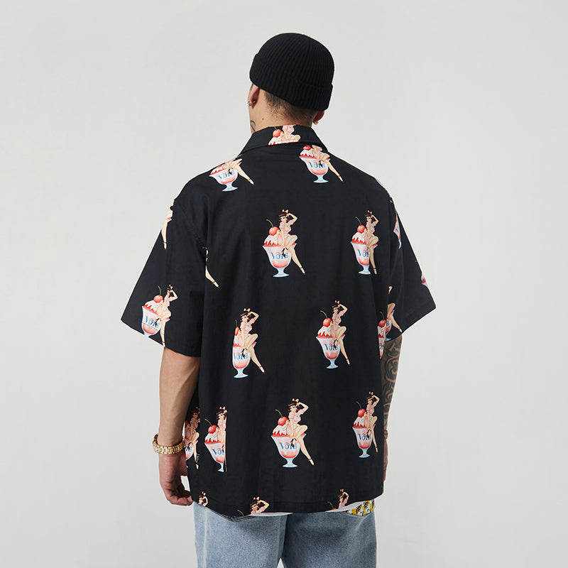 VOTE Ice Cream Girl Cuban Shirt