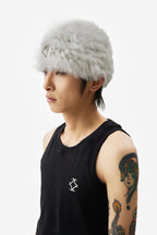 KARMANISTIC Metal Logo Fur Beanie