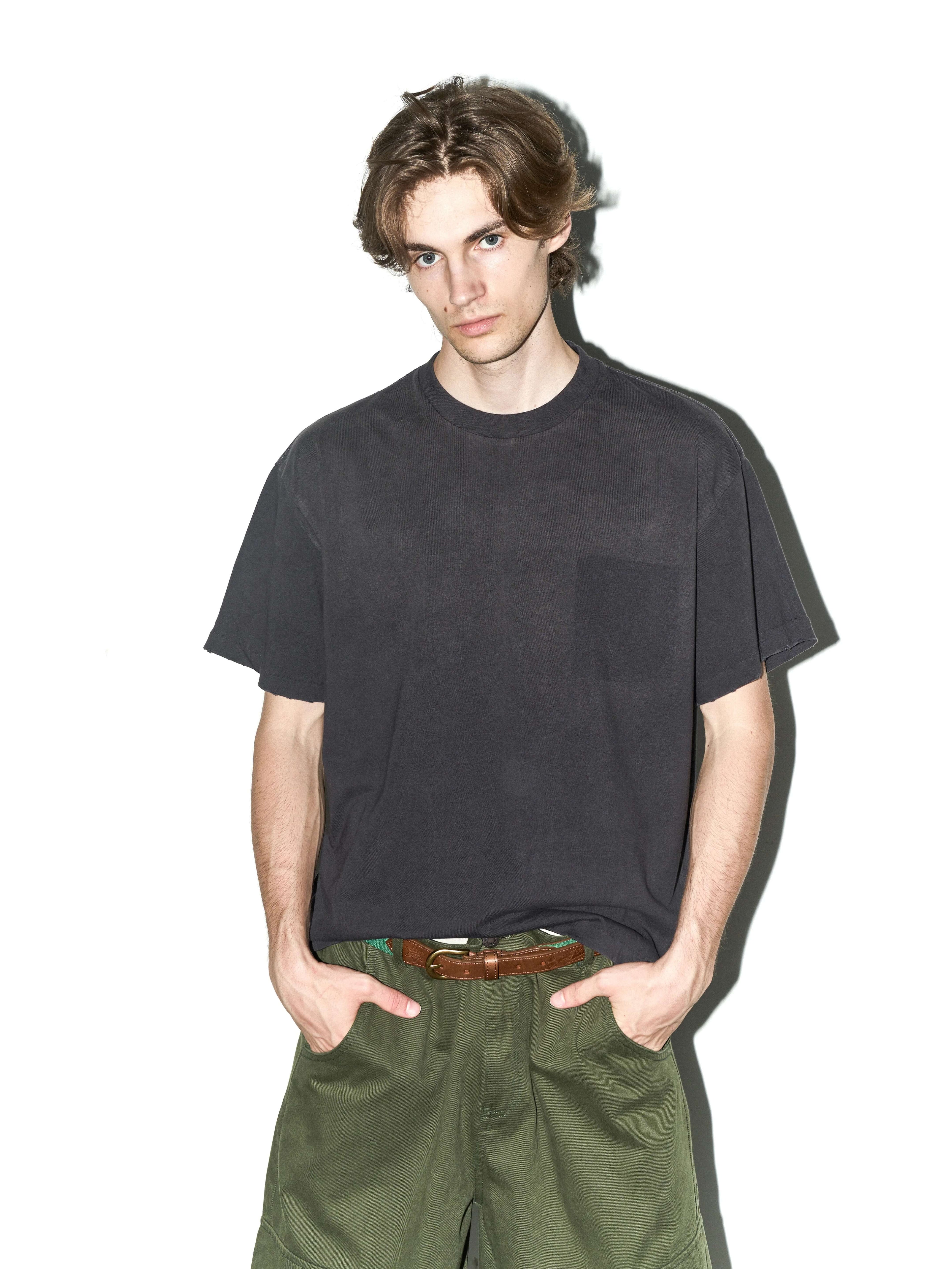 LIBERAFIT Vintage Washed Distressed Basic Short Sleeve Tee