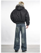 F3F Select Faux Fur Hooded MA-1 Bomber Jacket