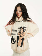 Night Lab Punk Girl Puff Print Hoodie