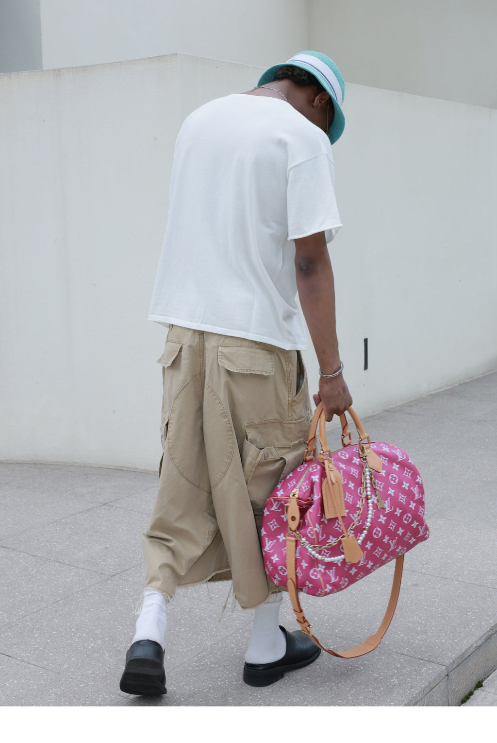 STEEPC Contrast Old Print Boxy Knit Tee