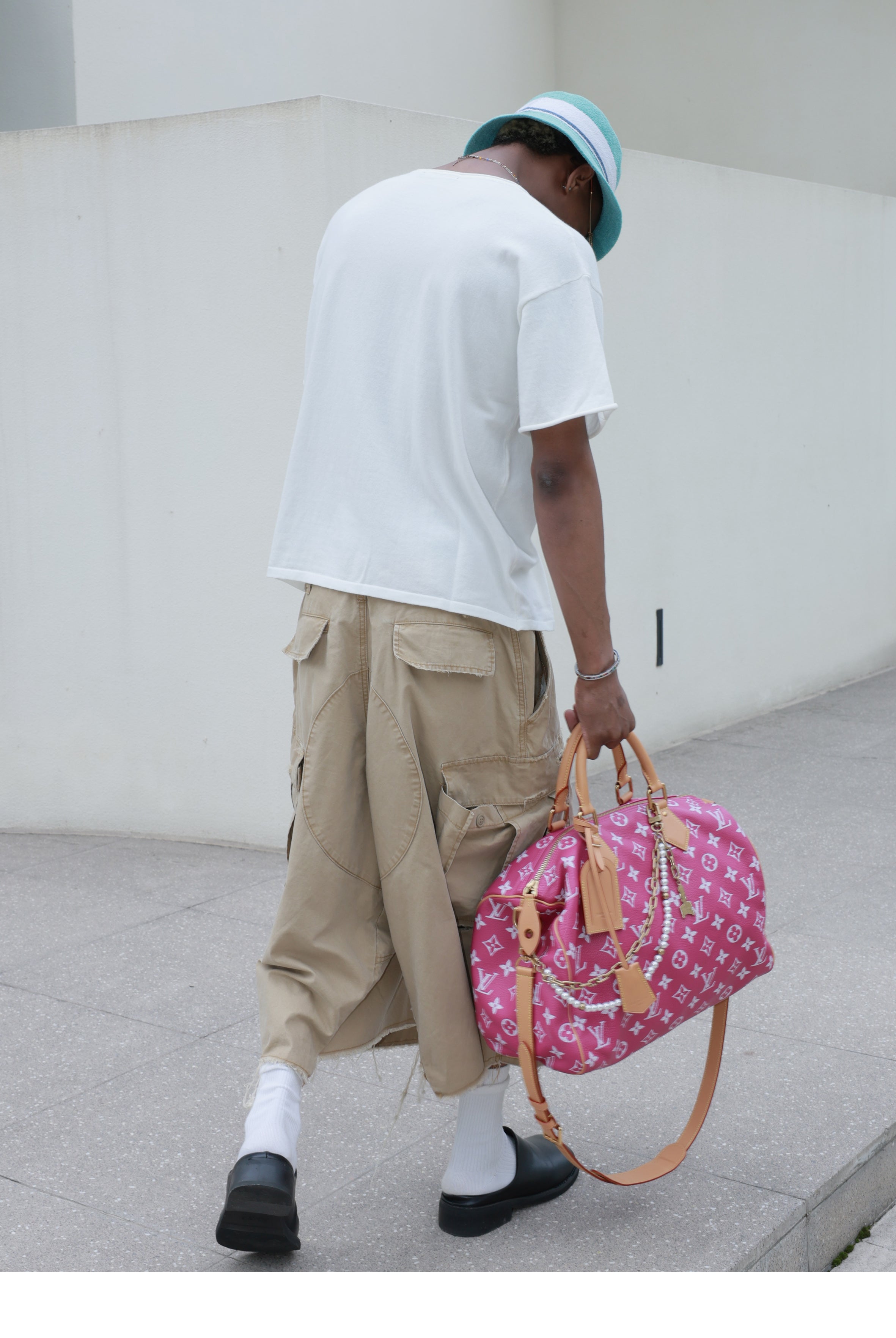 STEEPC Contrast Old Print Boxy Knit Tee
