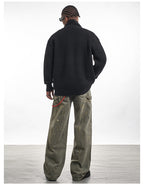 F3F Select Irregular Slant Button Knit Cardigan