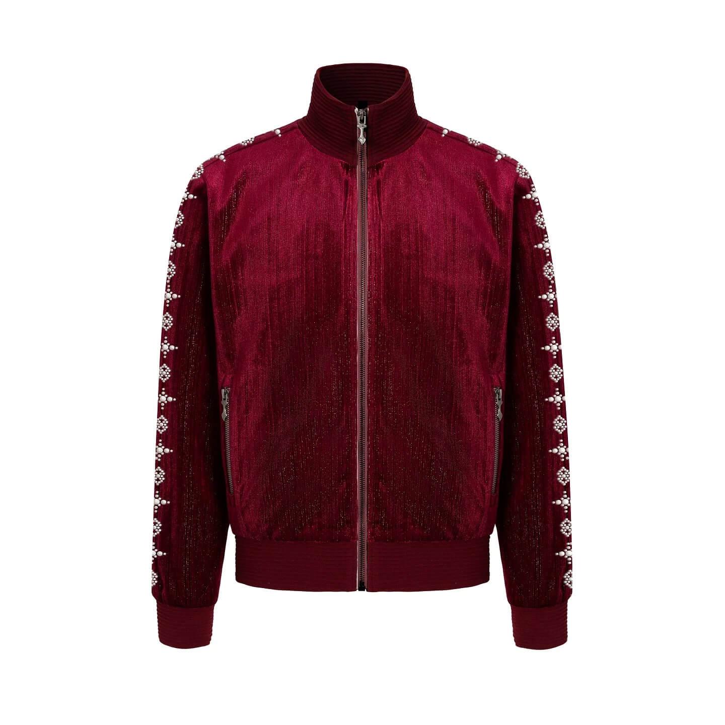YADcrew Silver Thread Velvet Pearl Track Jacket