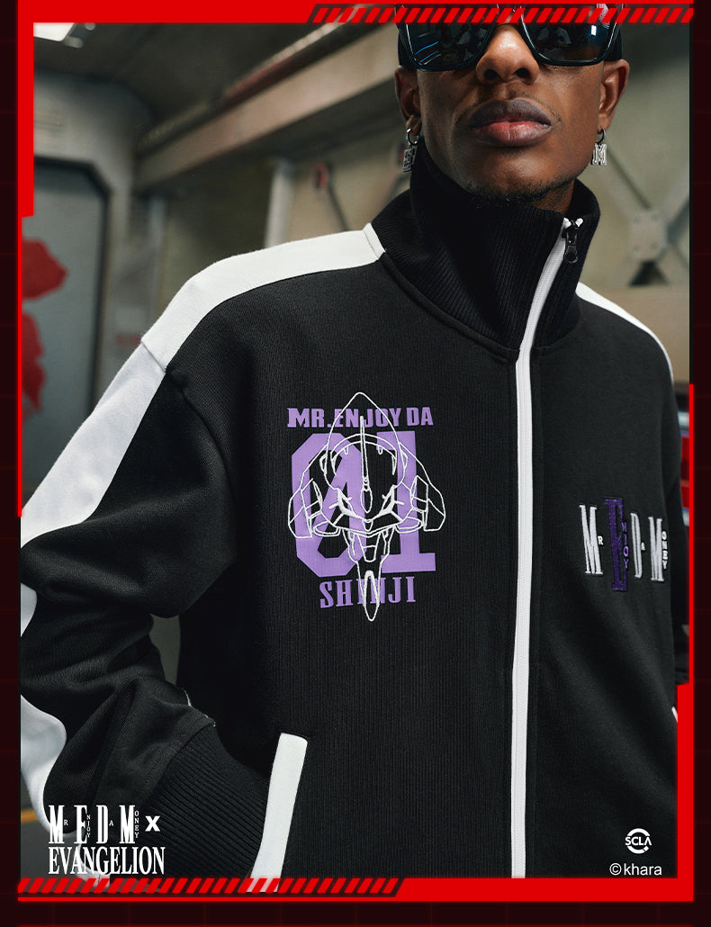 MEDM x EVA Line Art Body Contrast Color Track Jacket