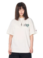 AFGK Flower Embroidered Logo Print Tee