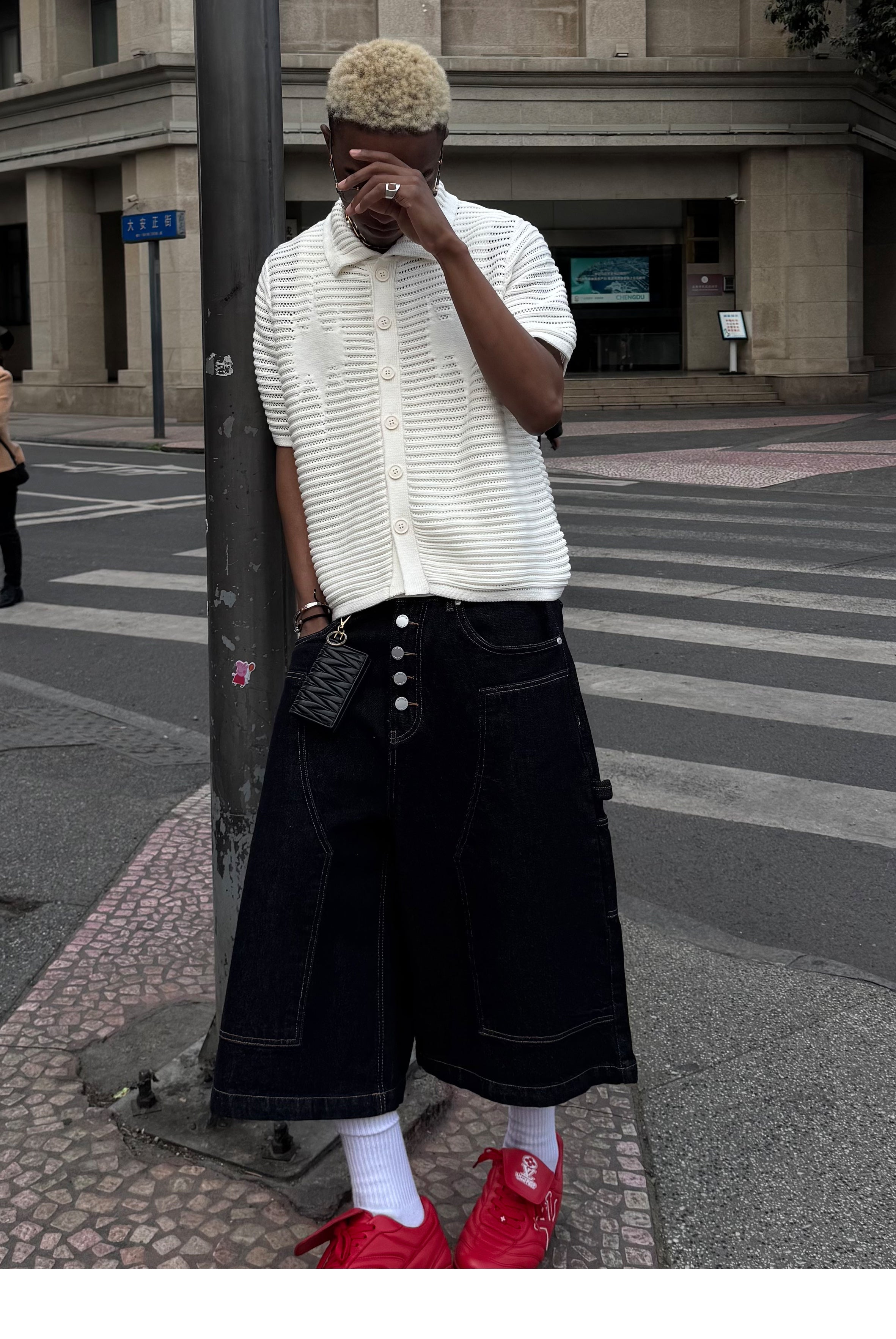 STEEPC Jacquard Short Sleeve Knit Shirt