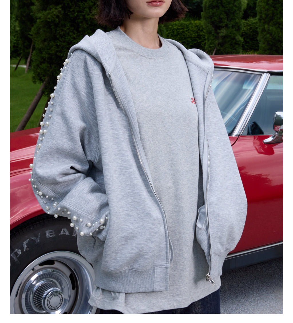 S45 Pearl Line Zip Up Hoodie