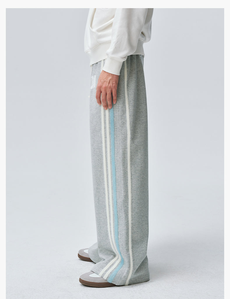 MEDM Side Stripe Four-Bar Drawstring Baggy Sweatpants