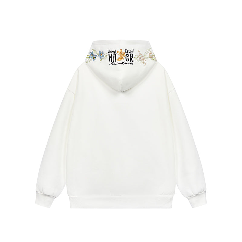 Harsh and Cruel Hood Floral Logo Embroidered Hoodie