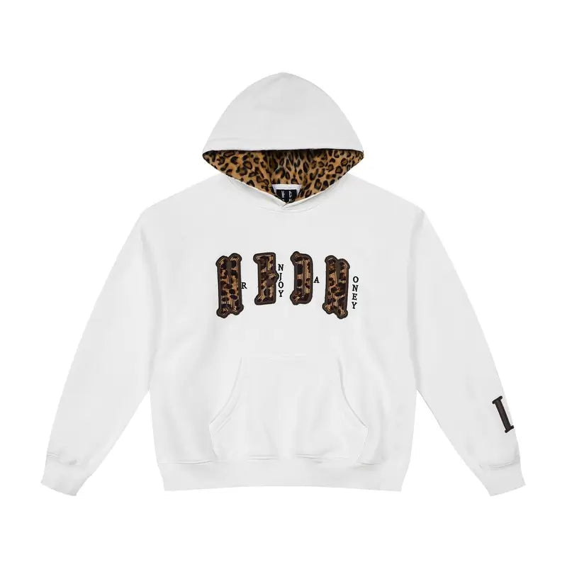 MEDM Leopard Faux Fur Layered Hoodie