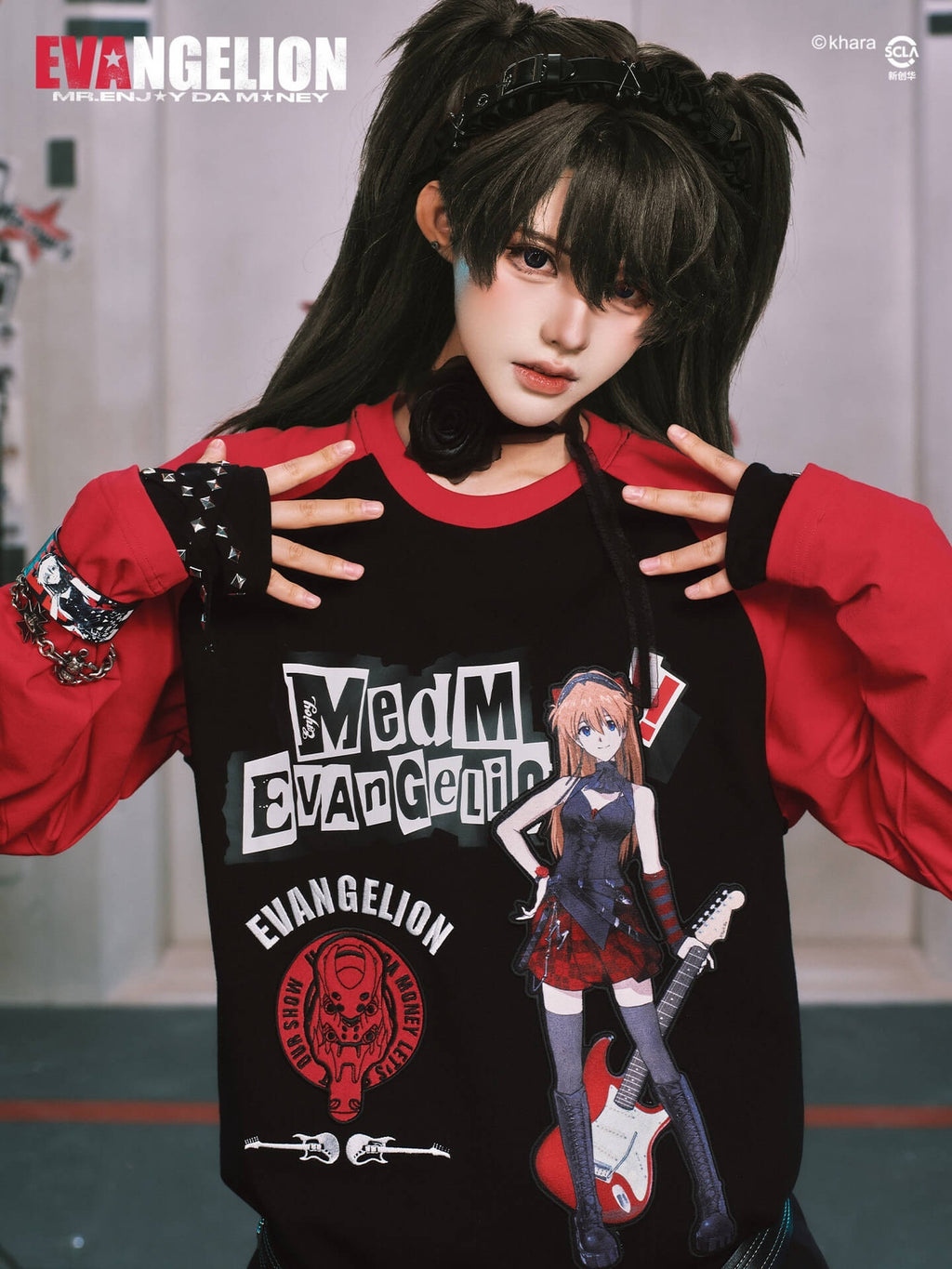 MEDM x EVA NEVER END Character Print Raglan Long Sleeve Tee