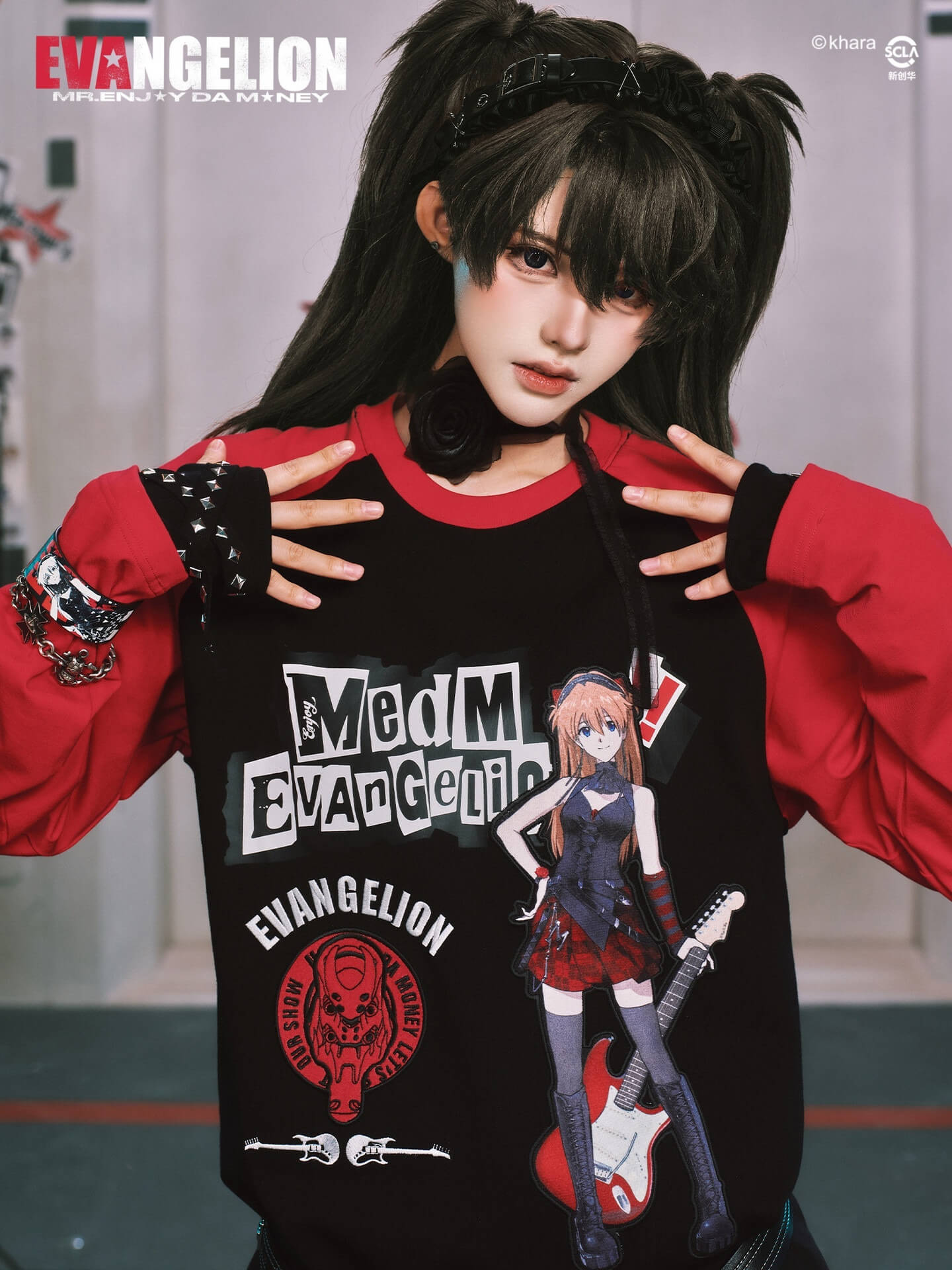 MEDM x EVA NEVER END Character Print Raglan Long Sleeve Tee