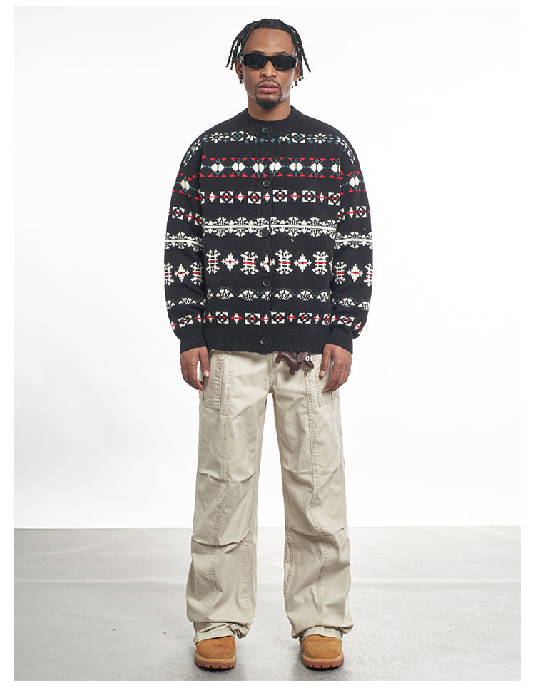 F3F Select Snowflake Button Knit Cardigan