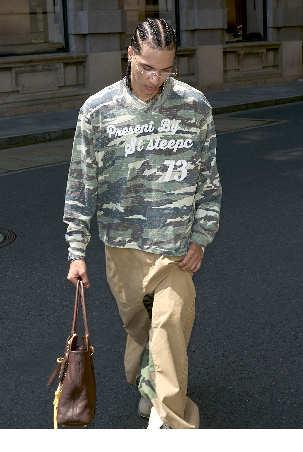 STEEPC Forest Camouflage Washed Vintage Long Sleeve Tee