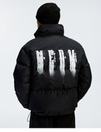 MEDM Rhinestone Studded Logo Down Jacket