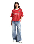 F3F Select Stitch Stripe Mesh V Neck Short Sleeve Soccer Jersey