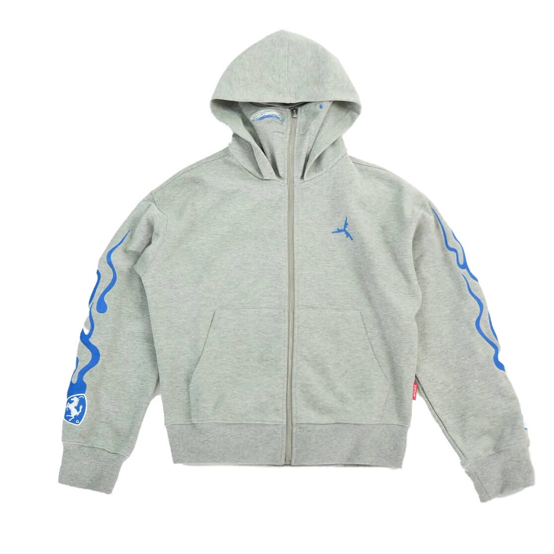 TGFCLUB Flame Pattern Masked Zip Up Hoodie