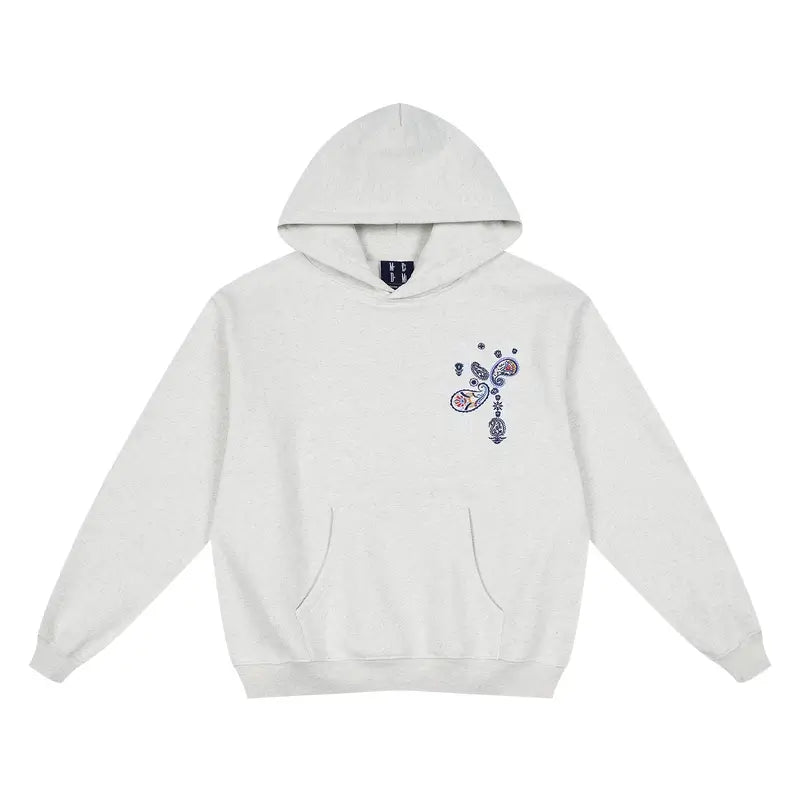 MEDM Ethnic Paisley Flower Embroidered Hoodie