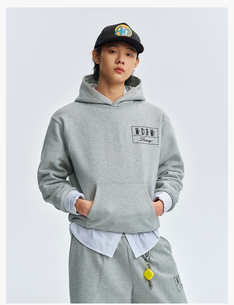 MEDM Embroidered Lettered Logo Hoodie & Sweatpants