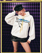 MEDM × JOJO Accent Drawstring Print Hoodie