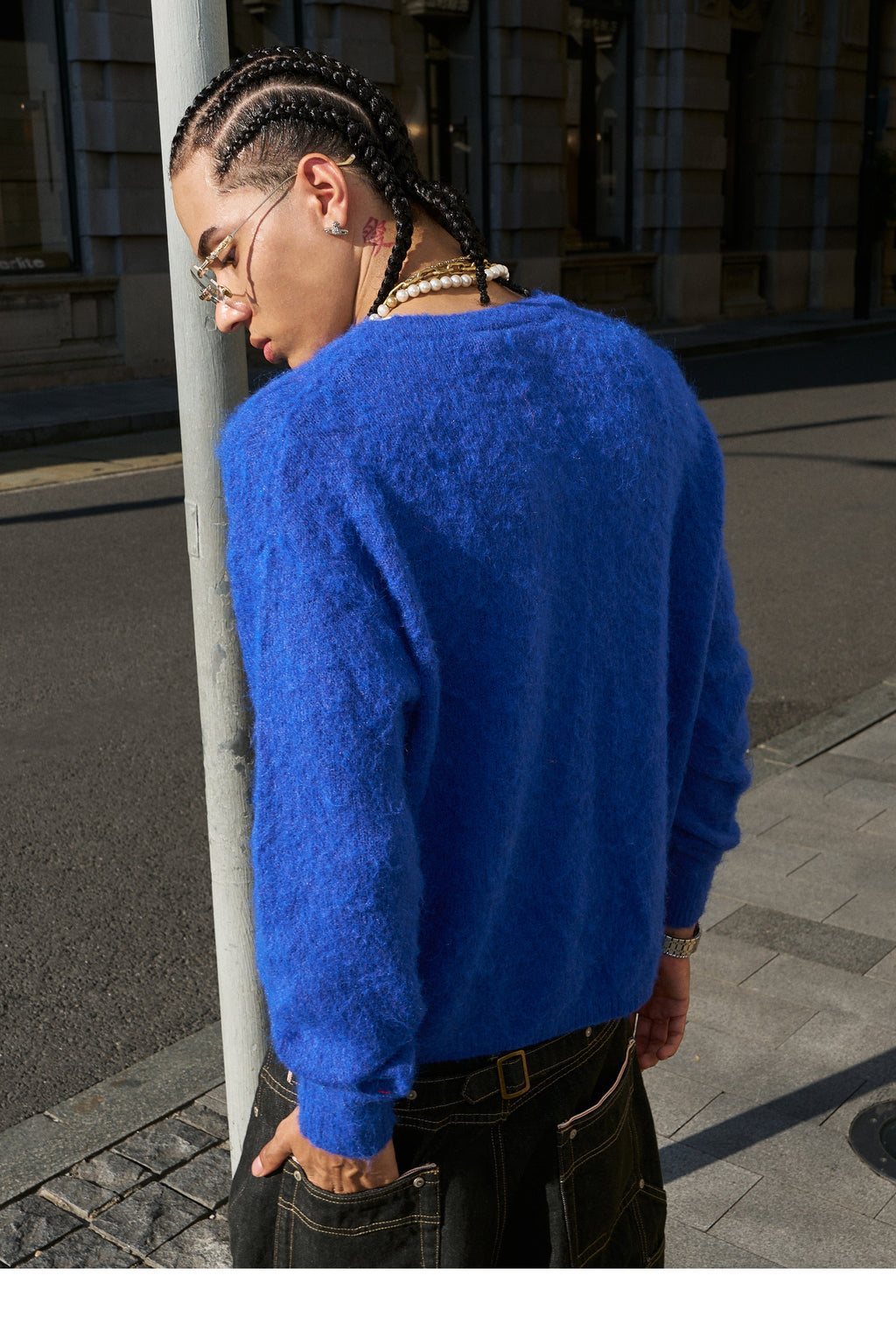 STEEPC Wool Blend Heart Patch Knit Sweater