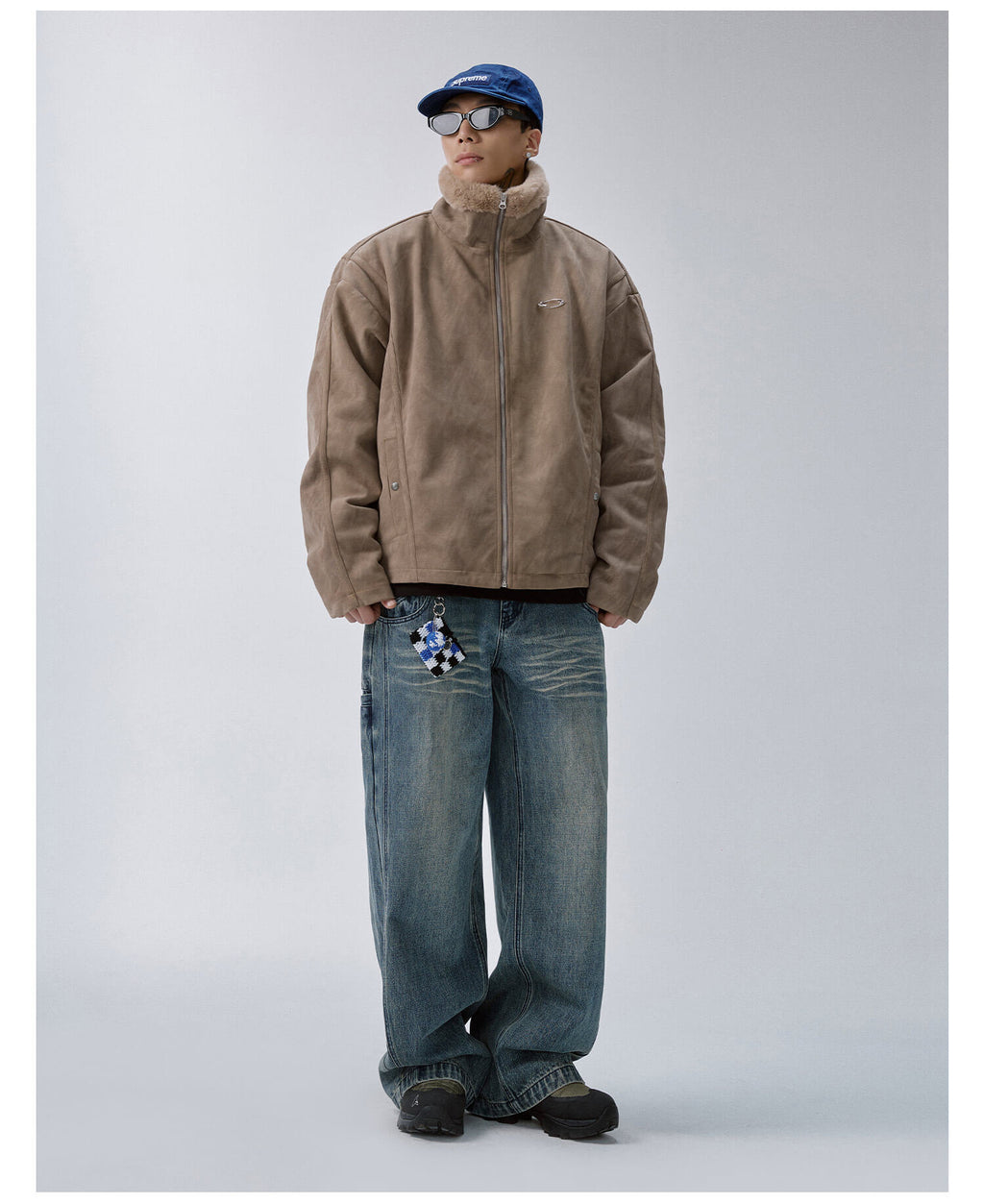 F2CE Long Fur Lined Suede Jacket