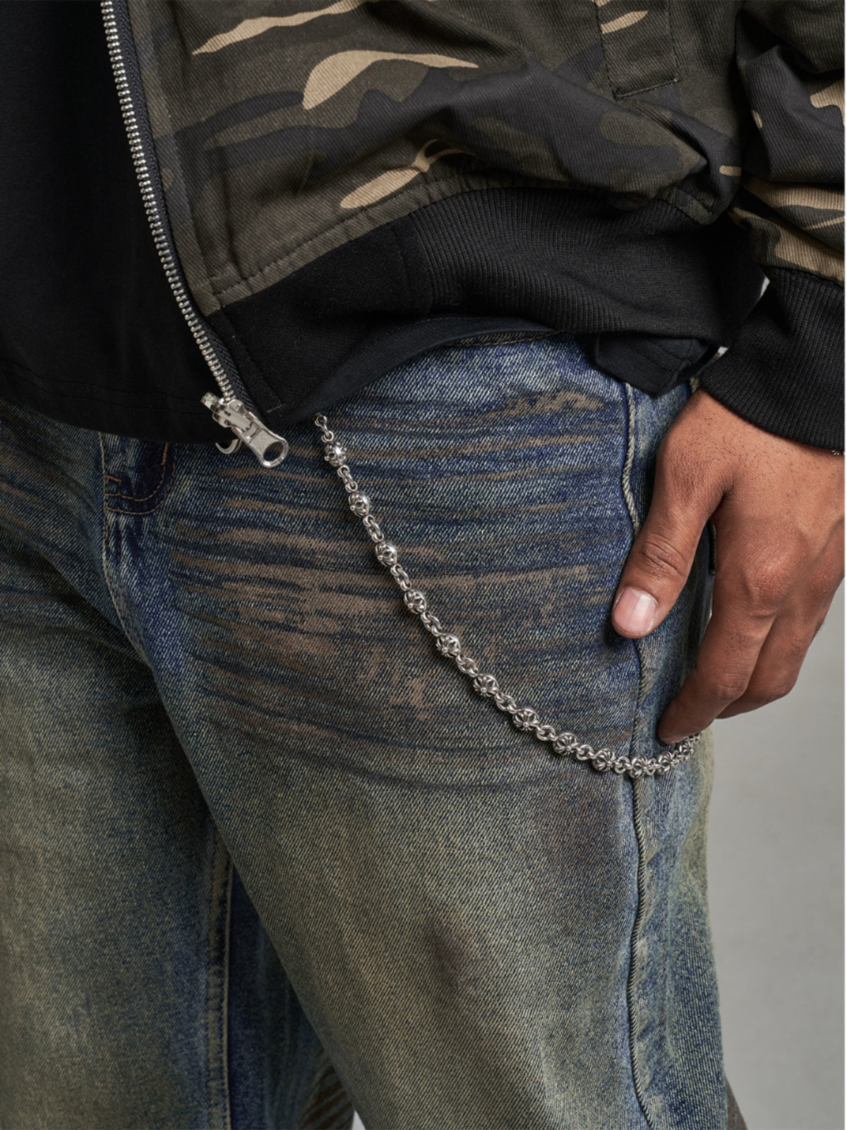 F3F Select Dirty Dyed Whiskering Print Design Jeans