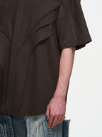 BLIND NO PLAN 3D Stripes Flyleaf Short Sleeve Shirt