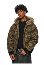 ANTIDOTE Washed Leopard Fur Hooded Work Jacket