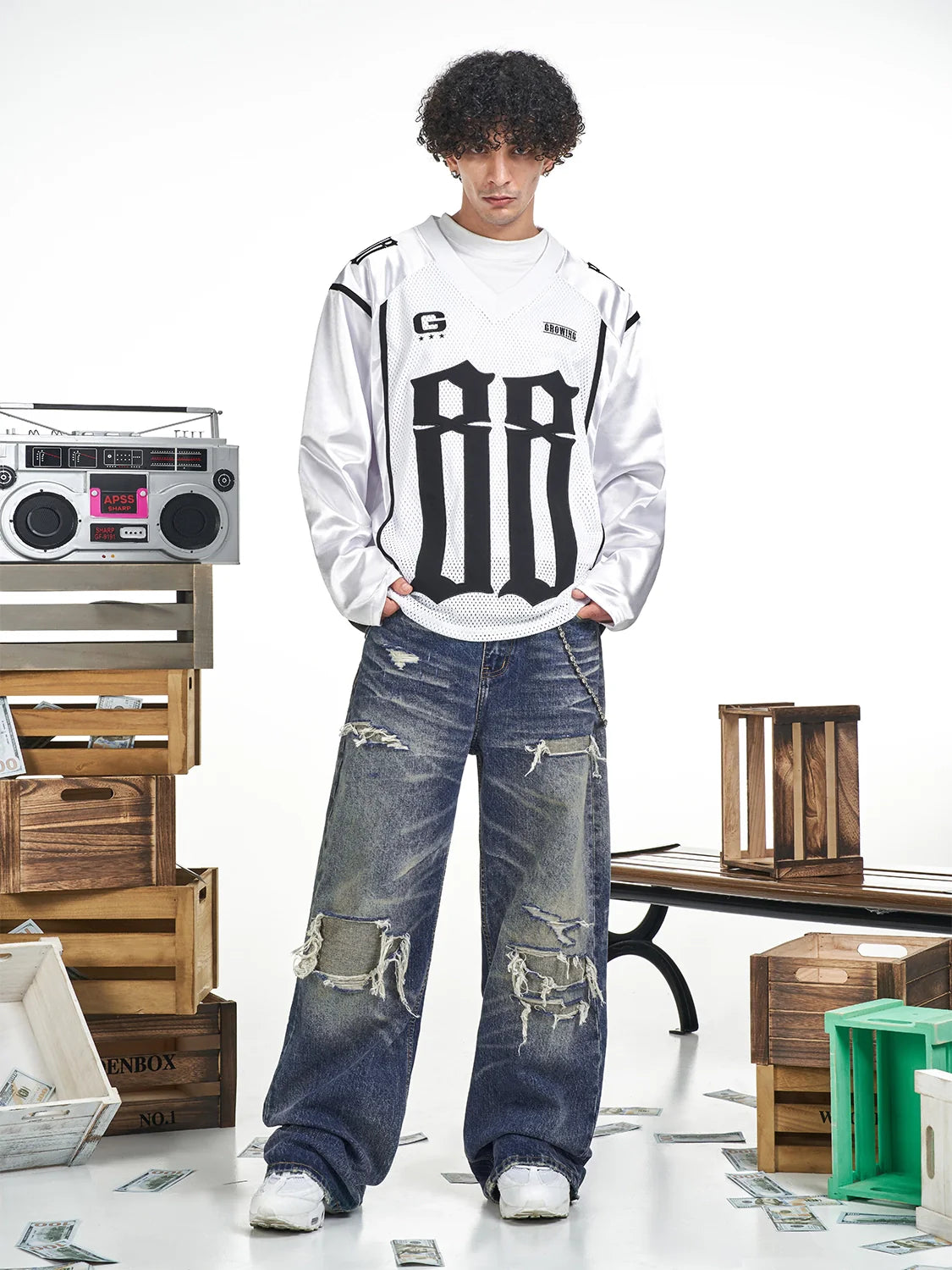 F3F Select 88 Numbered Mesh Long Sleeve Hockey Jersey